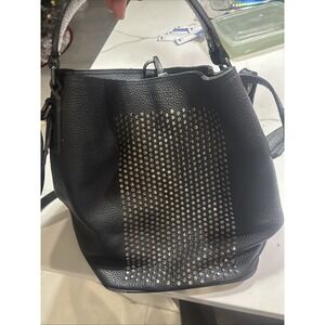 burberry handbag crossbody bucket Black Leather